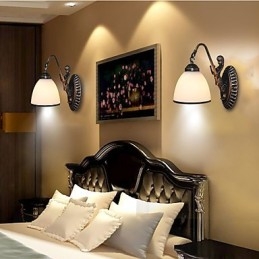 Luminária de parede estilo europeu retrô para sala de estar, quarto, varanda, café, luminária de parede