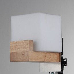 Luminária de parede simples, abajur de mesa de cabeceira com cúpula de vidro e madeira maciça para quarto, cômoda, sala de estar, quarto de bebê, dormitório universitário, mesa de centro, estantes de livros
