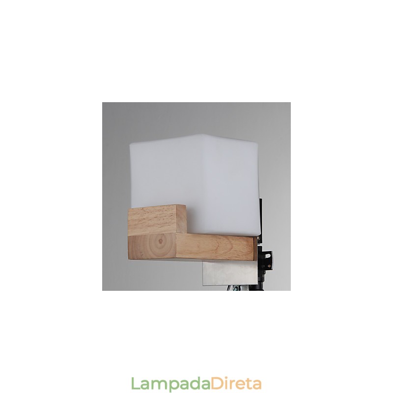 Luminária de parede simples, abajur de mesa de cabeceira com cúpula de vidro e madeira maciça para quarto, cômoda, sala de estar, quarto de bebê, dormitório universitário, mesa de centro, estantes de livros