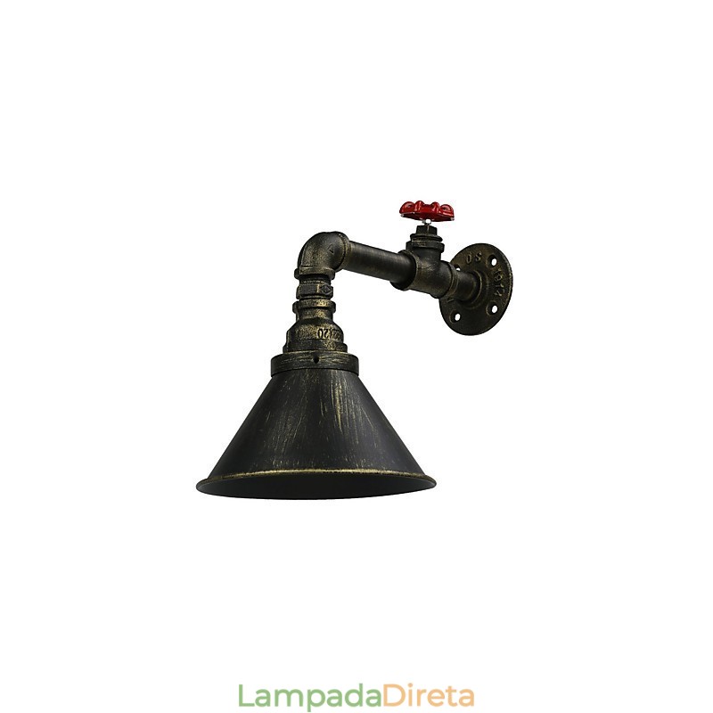 loft Retro Industrial Wall Sconce Restaurante E Bar Metal Water Pipe Lâmpada de parede