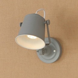 Luminária de parede de aço pintado, decoração de café americano preto e branco, luminária de parede retrô, lâmpada de sabre de luz na parede