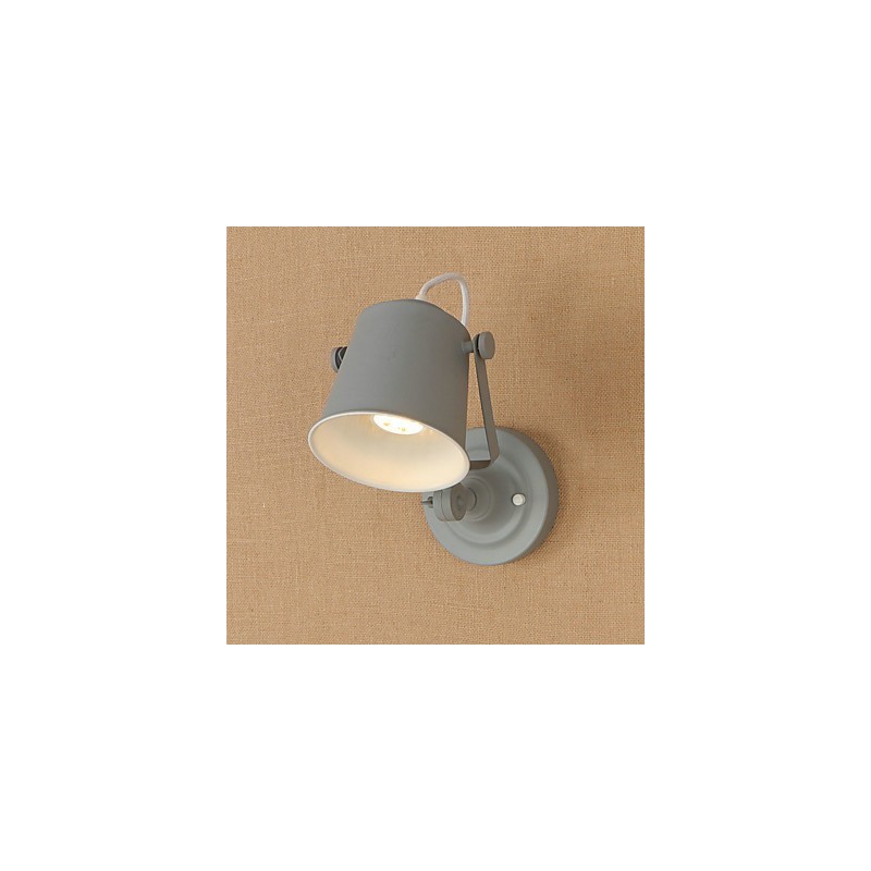 Luminária de parede de aço pintado, decoração de café americano preto e branco, luminária de parede retrô, lâmpada de sabre de luz na parede