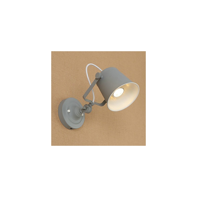Luminária de parede de aço pintado, decoração de café americano preto e branco, luminária de parede retrô, lâmpada de sabre de luz na parede