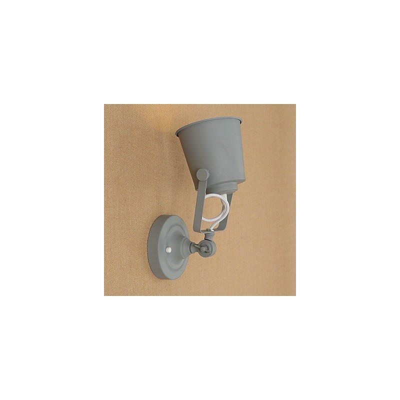 Luminária de parede de aço pintado, decoração de café americano preto e branco, luminária de parede retrô, lâmpada de sabre de luz na parede