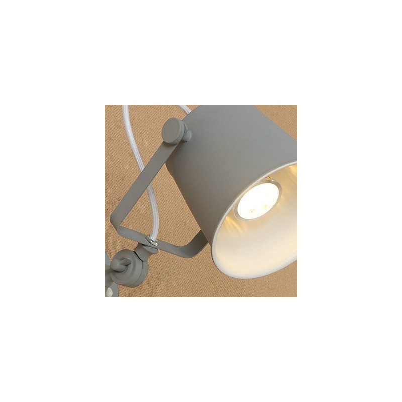 Luminária de parede de aço pintado, decoração de café americano preto e branco, luminária de parede retrô, lâmpada de sabre de luz na parede
