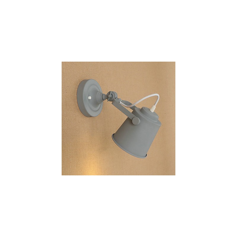 Luminária de parede de aço pintado, decoração de café americano preto e branco, luminária de parede retrô, lâmpada de sabre de luz na parede