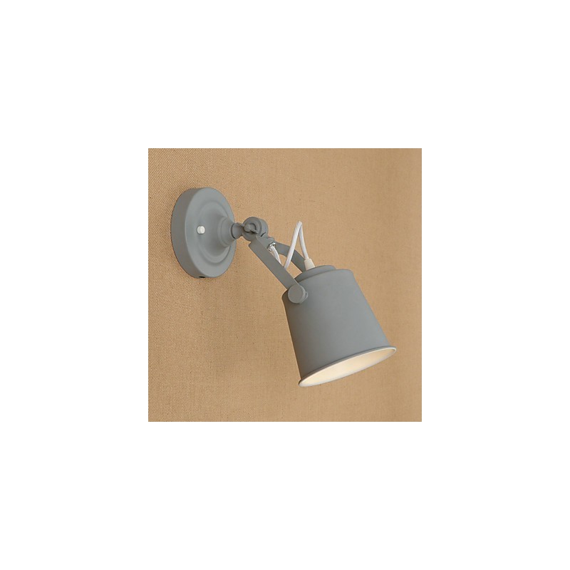 Luminária de parede de aço pintado, decoração de café americano preto e branco, luminária de parede retrô, lâmpada de sabre de luz na parede