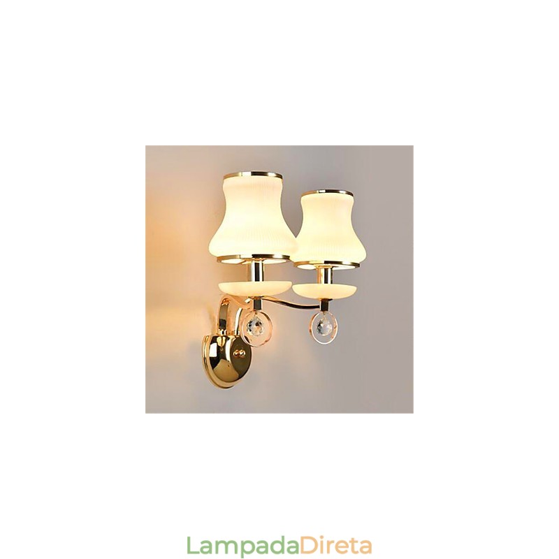 Recurso moderno e contemporâneo galvanizado para luzes de parede de proteção ocular em estilo mini cristal