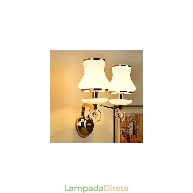 Recurso moderno e contemporâneo galvanizado para luzes de parede de proteção ocular em estilo mini cristal