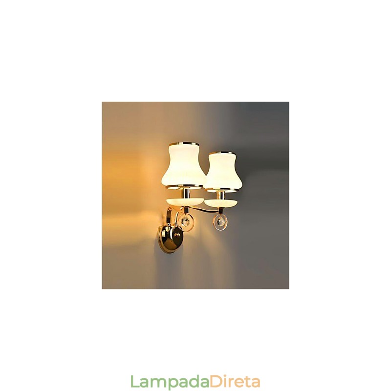Recurso moderno e contemporâneo galvanizado para luzes de parede de proteção ocular em estilo mini cristal