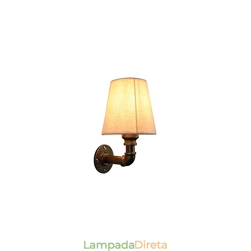 Luminária de parede rústica em latão para iluminação ambiente