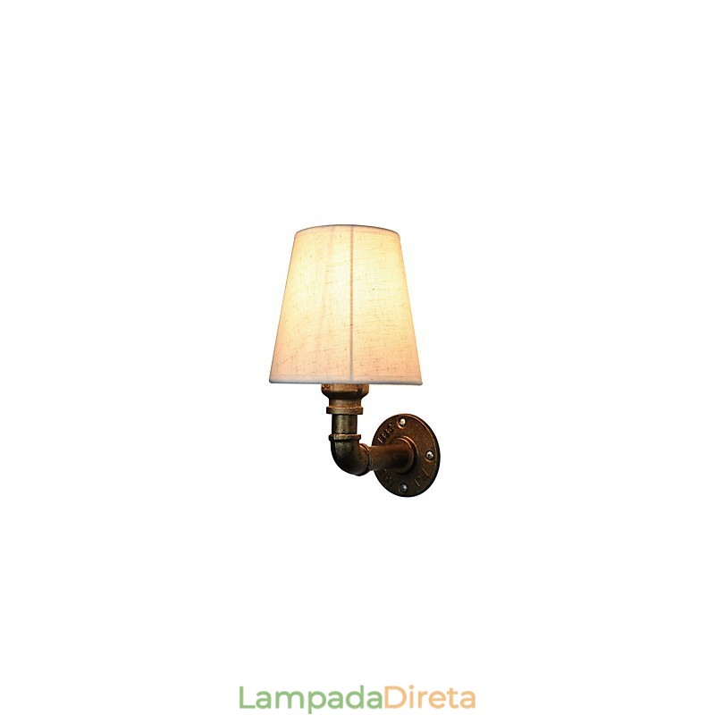 Luminária de parede rústica em latão para iluminação ambiente