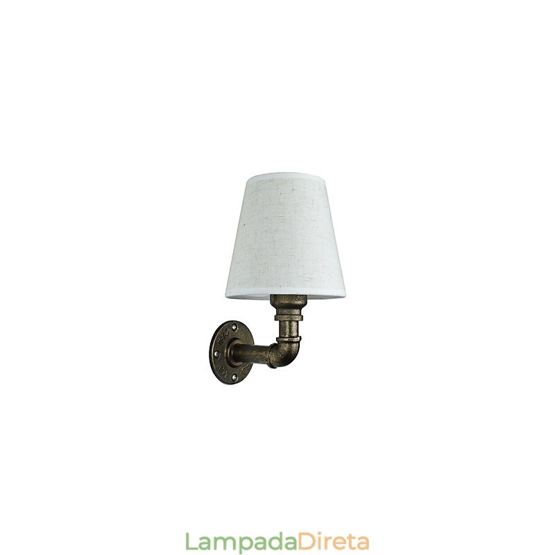 Luminária de parede rústica em latão para iluminação ambiente