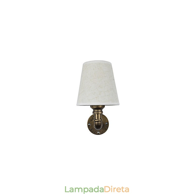 Luminária de parede rústica em latão para iluminação ambiente