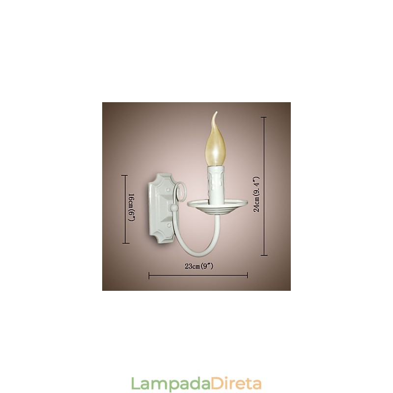 Luminária de parede moderna simples, vela, lâmpada de cabeça única, lâmpada de cabeceira para corredor