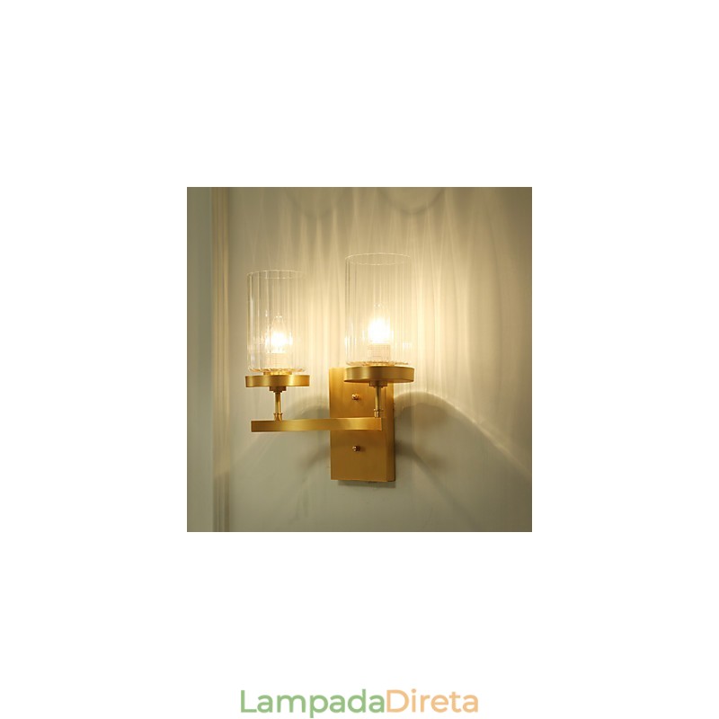 Recurso de latão country clássico tradicional para arandelas de parede estilo mini uplight