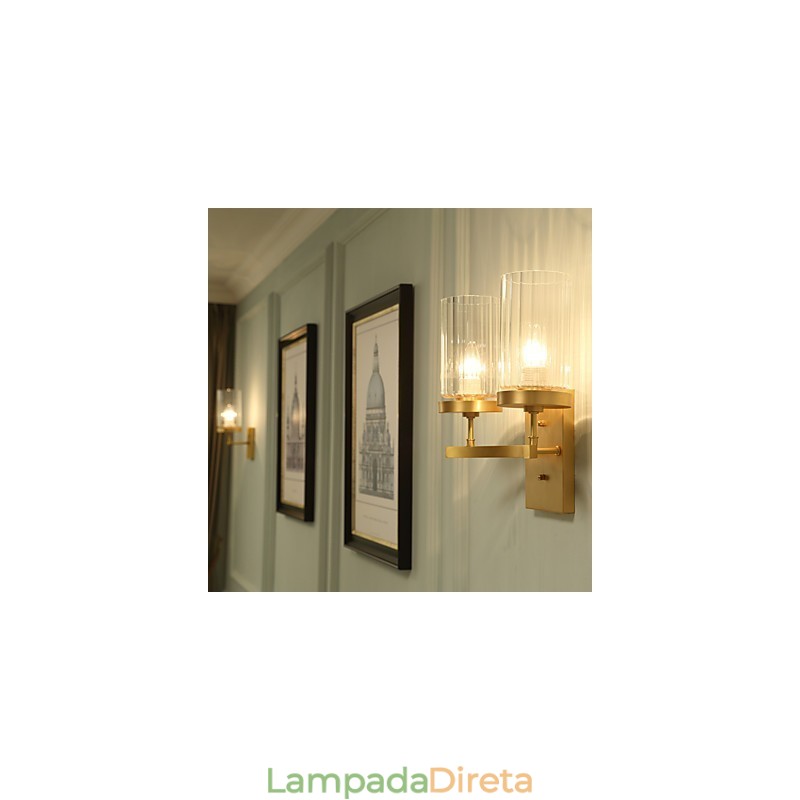 Recurso de latão country clássico tradicional para arandelas de parede estilo mini uplight