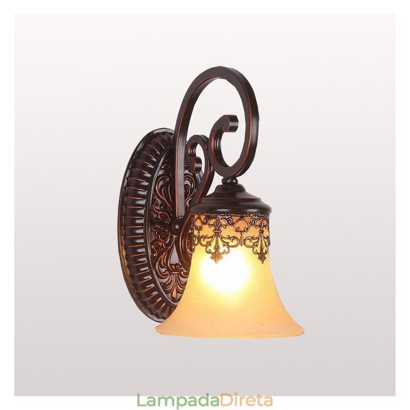 Luminária de parede para lobby de hotel, luminária de parede europeia para quarto, luminária criativa para sala de estar, decoração retrô, luminária de parede para corredor