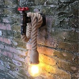 Pintura rústica de chalé para arandelas de parede com luz ambiente