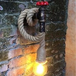 Pintura rústica de chalé para arandelas de parede com luz ambiente