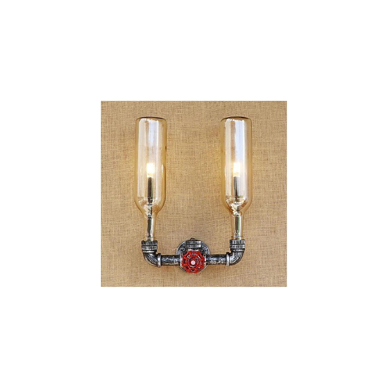 Interruptor de vento industrial retrô Garrafa de água Lâmpada de parede Luz de parede Âmbar
