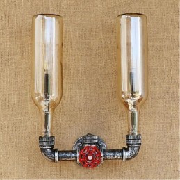 Interruptor de vento industrial retrô Garrafa de água Lâmpada de parede Luz de parede Âmbar