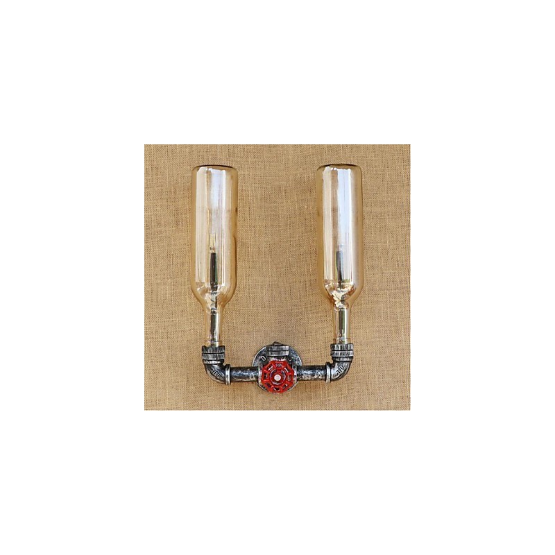 Interruptor de vento industrial retrô Garrafa de água Lâmpada de parede Luz de parede Âmbar