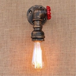 Nostalgia Simple Water Pipe Decorativo Pequeno Luminária de Parede Luz de Parede