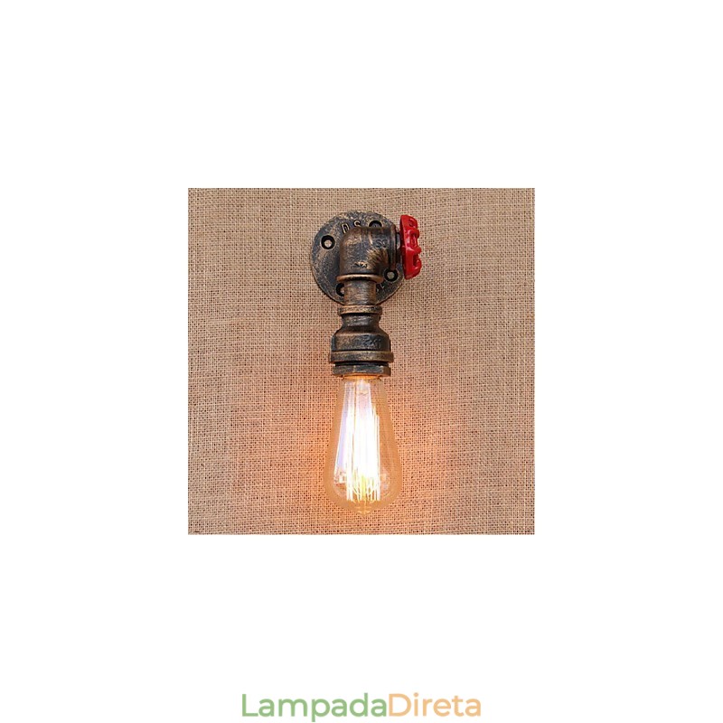 Nostalgia Simple Water Pipe Decorativo Pequeno Luminária de Parede Luz de Parede