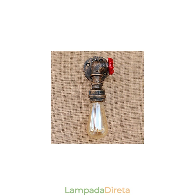 Nostalgia Simple Water Pipe Decorativo Pequeno Luminária de Parede Luz de Parede