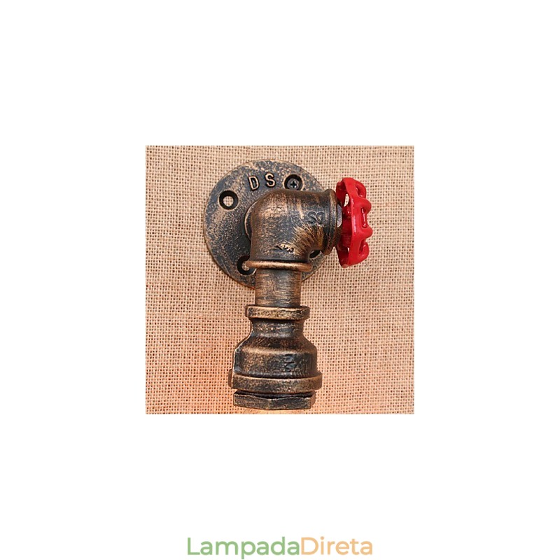 Nostalgia Simple Water Pipe Decorativo Pequeno Luminária de Parede Luz de Parede