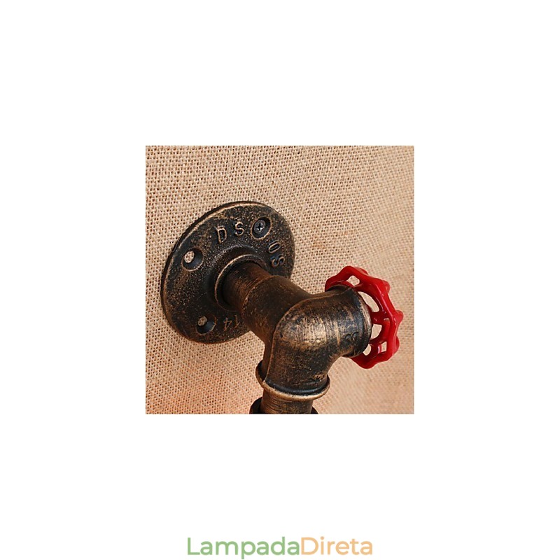 Nostalgia Simple Water Pipe Decorativo Pequeno Luminária de Parede Luz de Parede