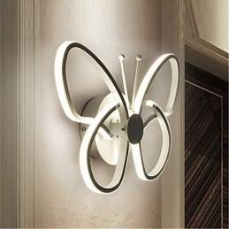 Luminárias de parede modernas em forma de borboleta, criativas, de metal e acrílico, para sala de estar, corredor, quarto, quartos de hotel, abajur de cabeceira