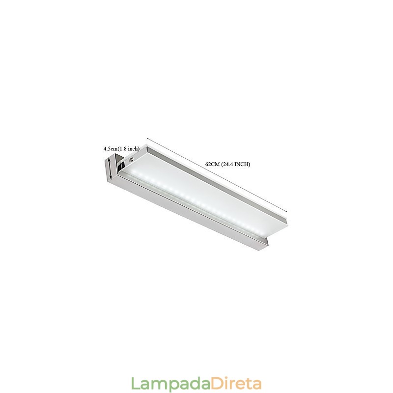 Recurso eletrogalvanizado moderno contemporâneo integrado para iluminação de banheiro com luz ambiente Luz de parede