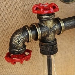 Interruptor de vento industrial retrô Garrafa de água Lâmpada de parede Luz de parede Azul
