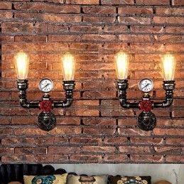 2 cabeças vintage industrial metal luzes de parede restaurante café bar decoração iluminação