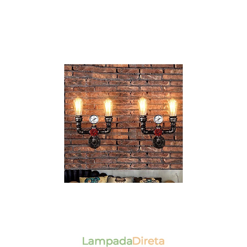 2 cabeças vintage industrial metal luzes de parede restaurante café bar decoração iluminação
