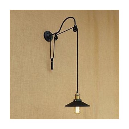 Luminária de parede para sala de jantar com elevação e comprimento de rosca ajustável de luminária de parede para quarto com personagem criativo retrô de ferro Luminária de parede para sala de jantar com elevação e comprimento de rosca ajustável de luminária de parede para quarto com personagem criativo retrô de ferro