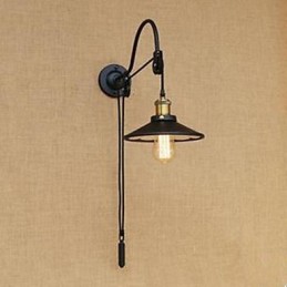 Luminária de parede para sala de jantar com elevação e comprimento de rosca ajustável de luminária de parede para quarto com personagem criativo retrô de ferro