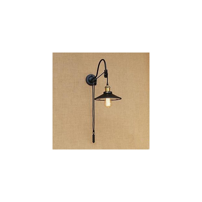 Luminária de parede para sala de jantar com elevação e comprimento de rosca ajustável de luminária de parede para quarto com personagem criativo retrô de ferro