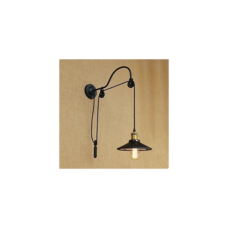 Luminária de parede para sala de jantar com elevação e comprimento de rosca ajustável de luminária de parede para quarto com personagem criativo retrô de ferro