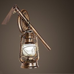 Pintura rústica de chalé para arandelas de parede estilo mini uplight, luminária de parede C