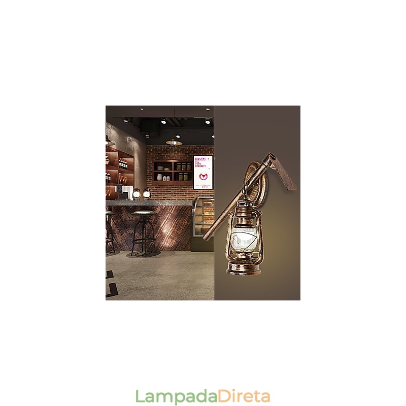 Pintura rústica de chalé para arandelas de parede estilo mini uplight, luminária de parede C