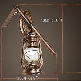 Pintura rústica de chalé para arandelas de parede estilo mini uplight, luminária de parede C