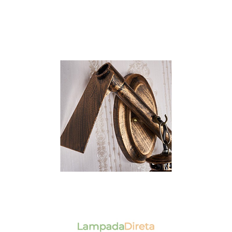 Pintura rústica de chalé para arandelas de parede estilo mini uplight, luminária de parede C