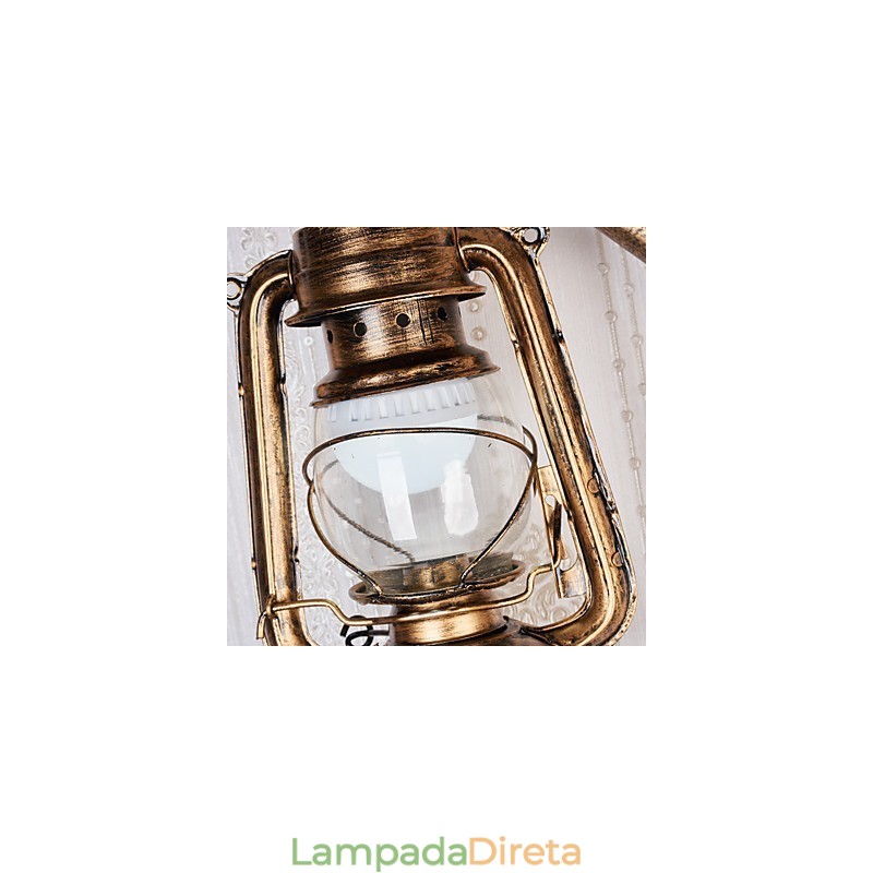 Pintura rústica de chalé para arandelas de parede estilo mini uplight, luminária de parede C