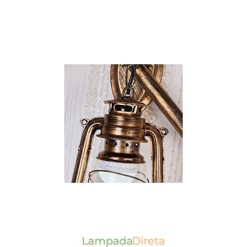 Pintura rústica de chalé para arandelas de parede estilo mini uplight, luminária de parede C