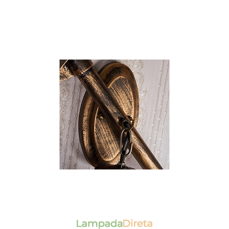 Pintura rústica de chalé para arandelas de parede estilo mini uplight, luminária de parede C