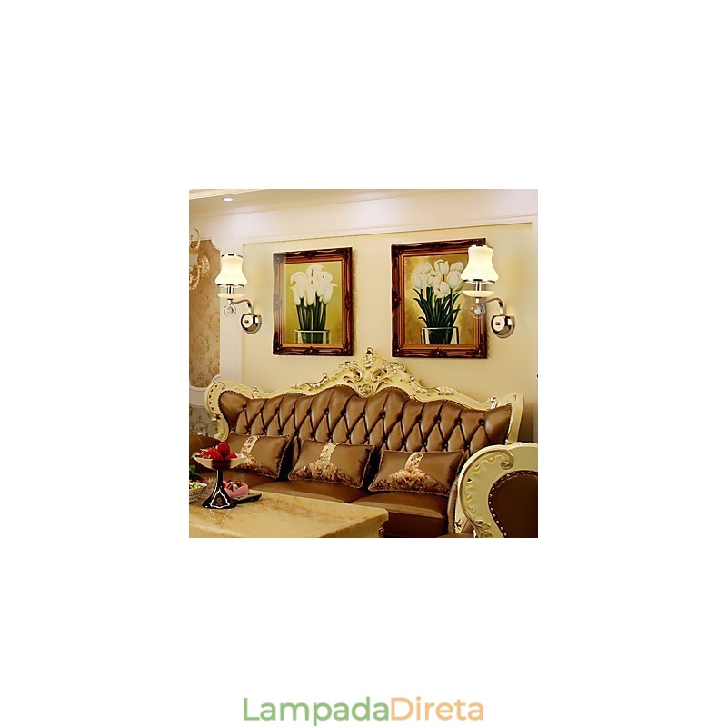 Recurso eletrogalvanizado contemporâneo moderno para arandelas de parede de luz ambiente de cristal