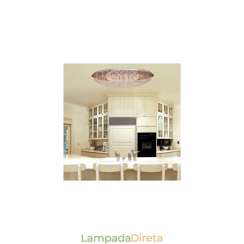 Moderno Contemporâneo Cristal Cromado Metal Montagem Embutida